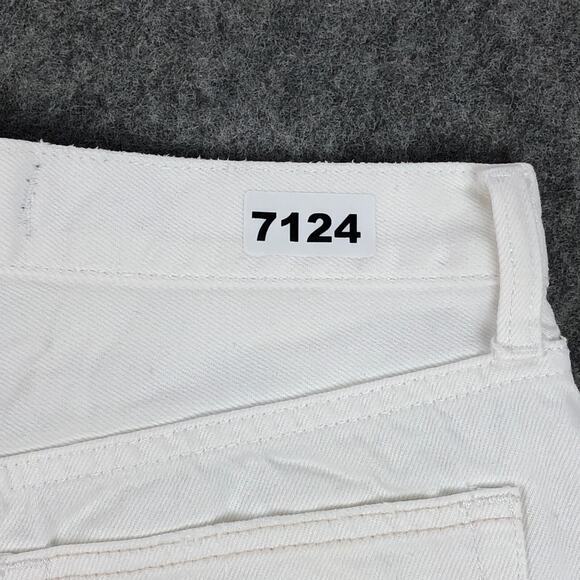 We The Free Womens Shorts 27 White Denim Mid Rise Button Fly Fray Hem Distressed - Picture 11 of 13